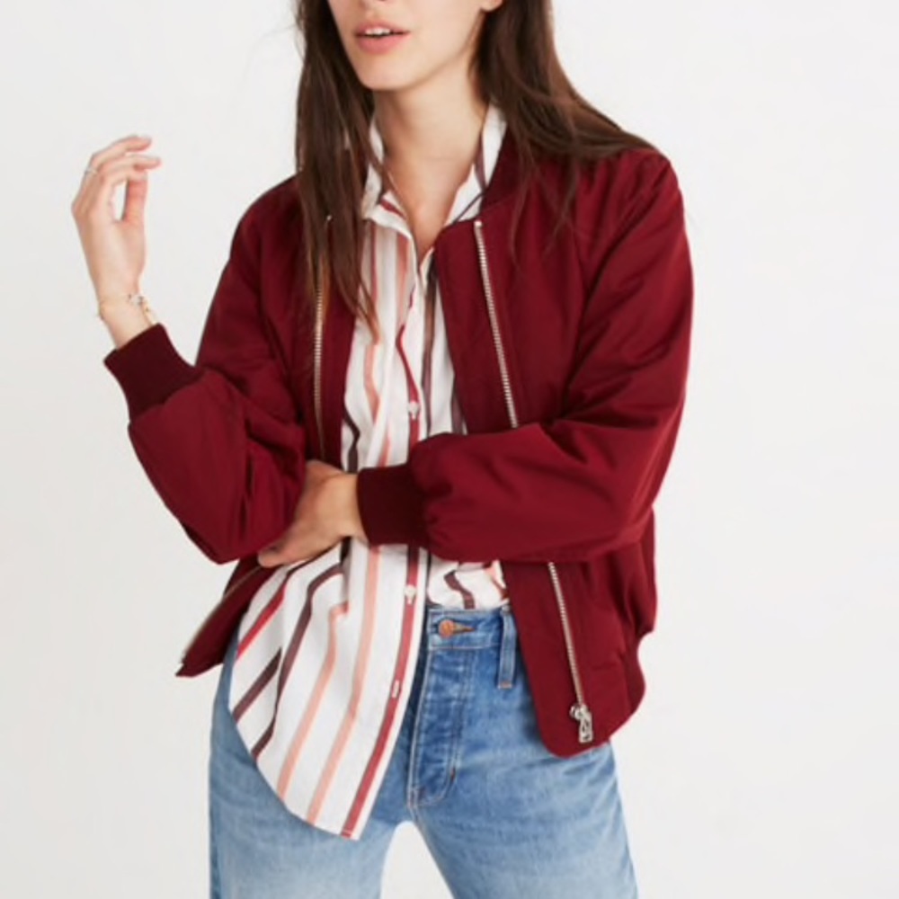 Madewell side zip bomber jacket